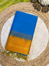 Pure silk cotton with contrast mustard yellow blouse  003