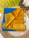 Pure silk cotton with contrast mustard yellow blouse  003