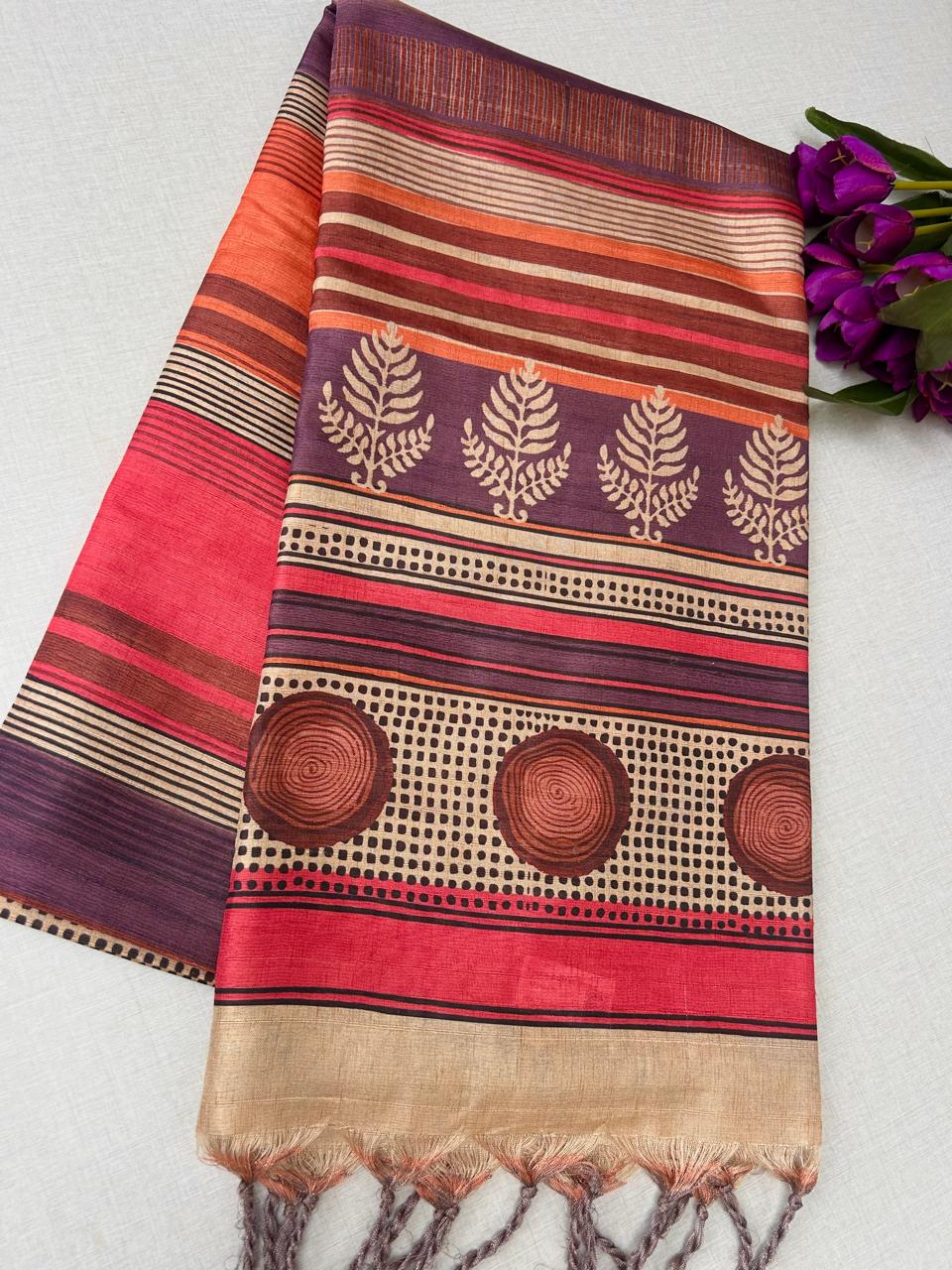 Warm Tussar Silk Sarees |Fresh Boutique Style Sarees 005|KRISA