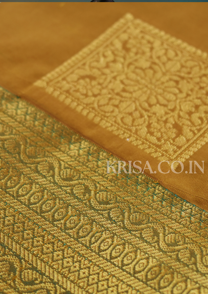 Kanchipuram Semi Silk Saree with Zari Border12 | Elegant Traditional Saree | KRISA