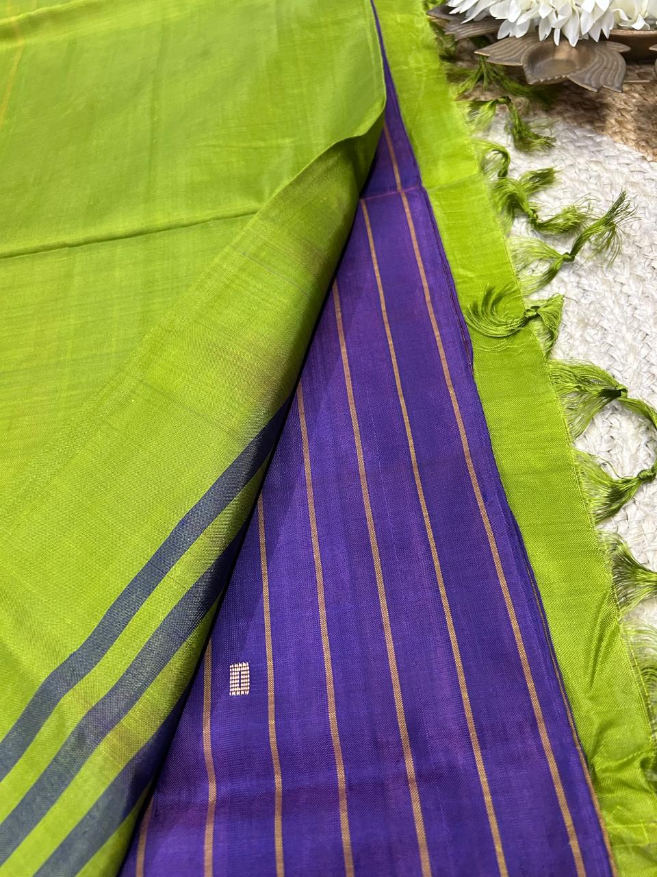 vazhaipattu stiped silk saree  maroon without blouse