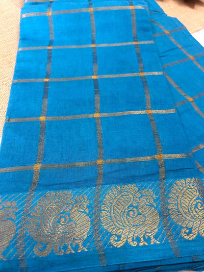 Pavithra Kattam Sungudi cotton saree with peacock border 009