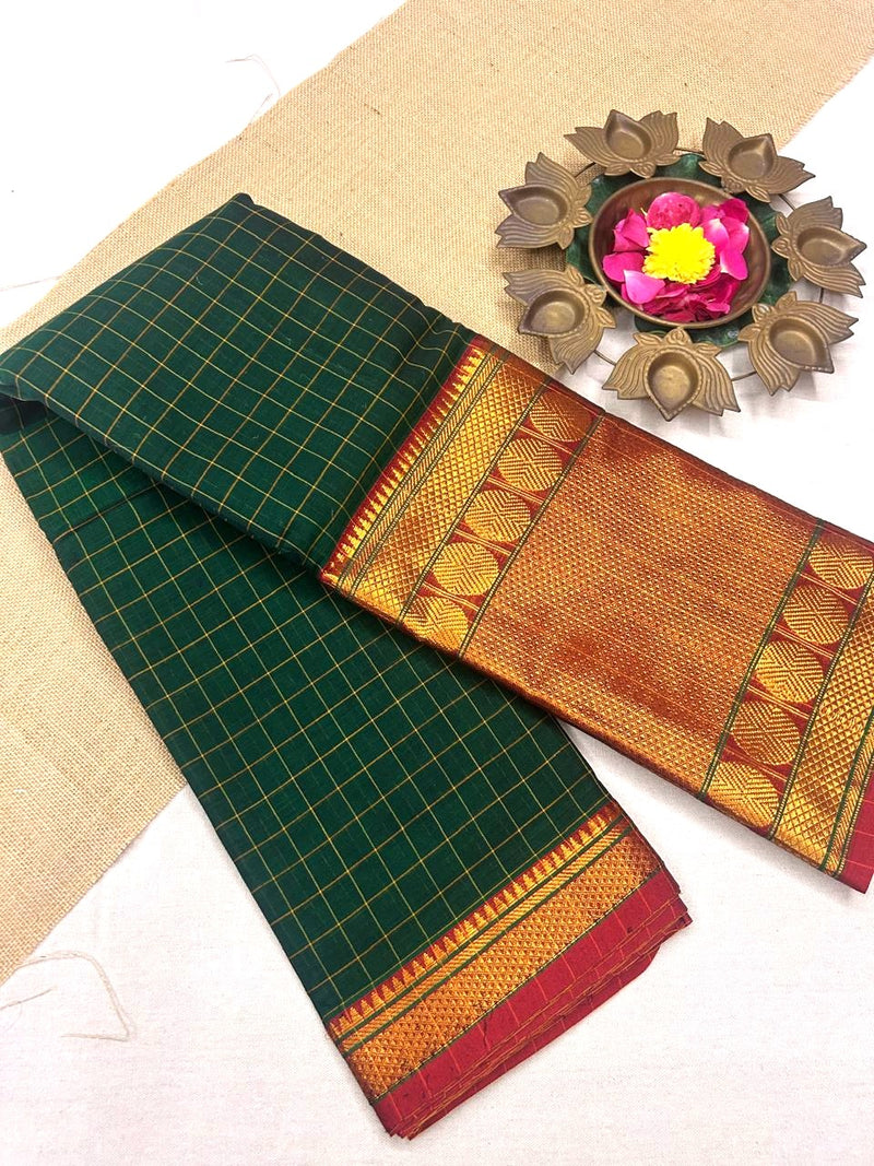 Pure Narayanapet Cotton Saree with Blouse | Handloom Traditional Wear 555p9