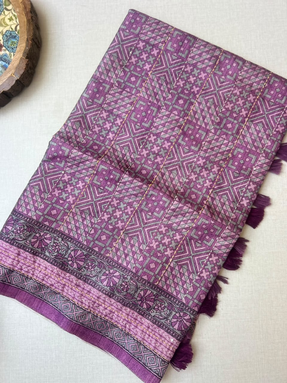 Royal Office Wear Saree| Elegant Embroidery Work Saree | Elegant Lavender Party Wear saree|  Light Weight  | Krisa Collections