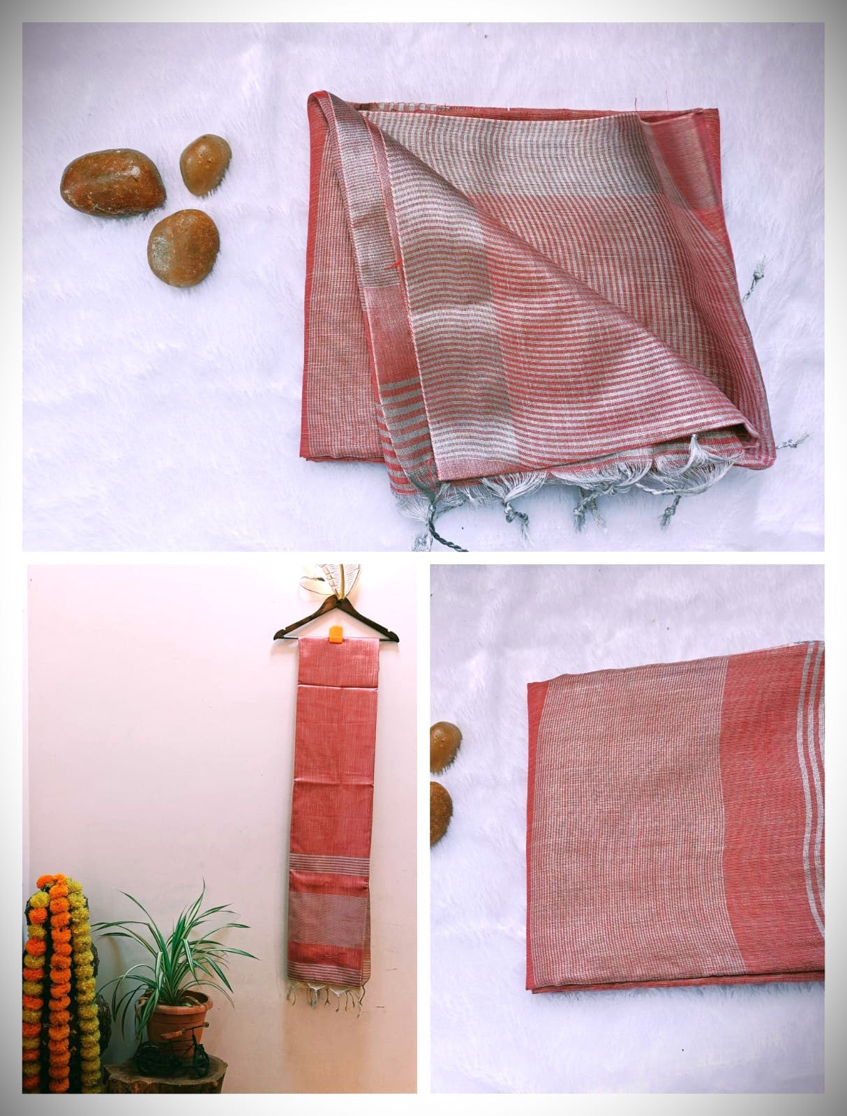 Khadi Classics with a Soft Shimmer Glow -pastel orange|KRISA