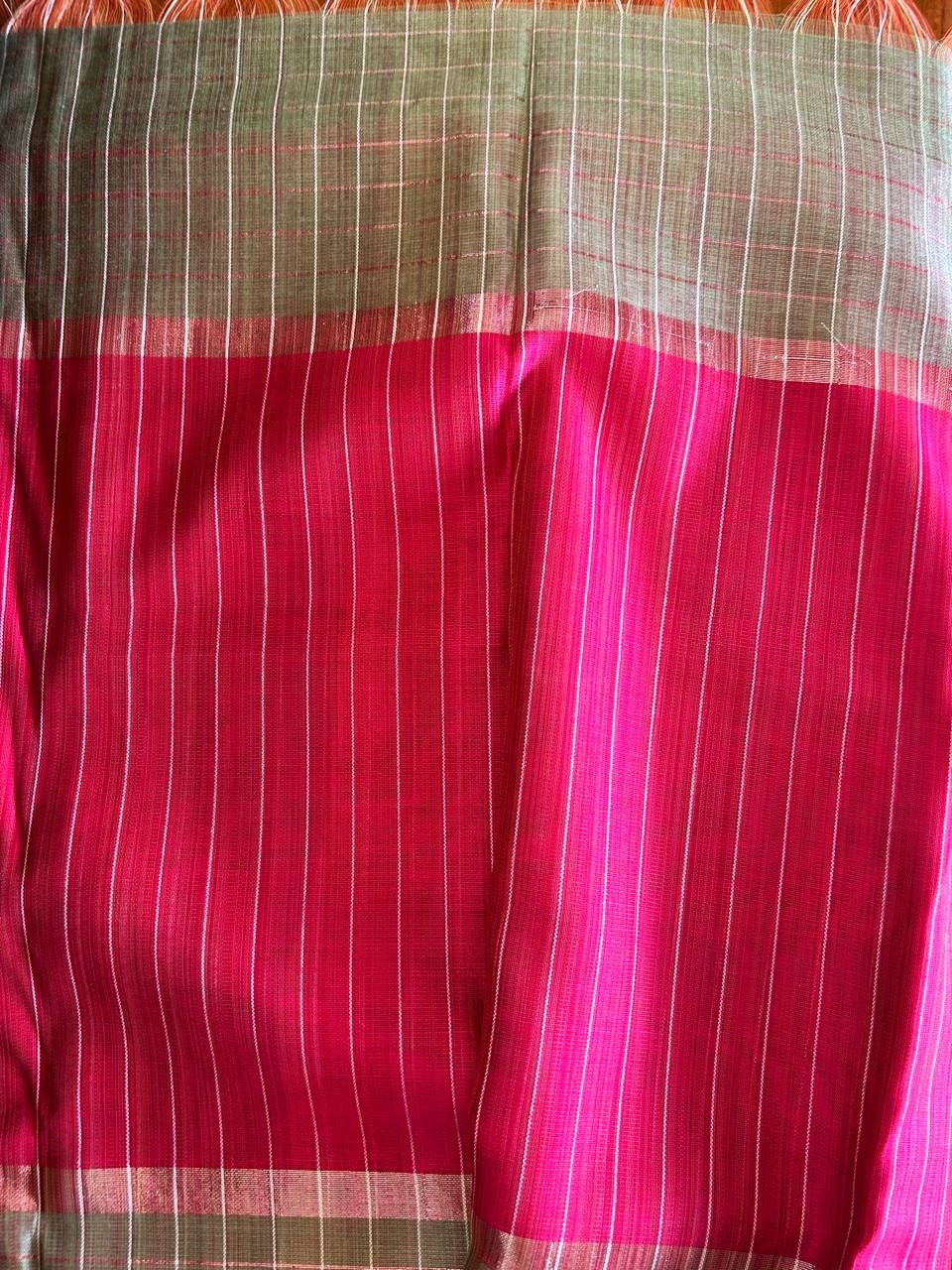 Adhira Checked  silk saree with blouse 009