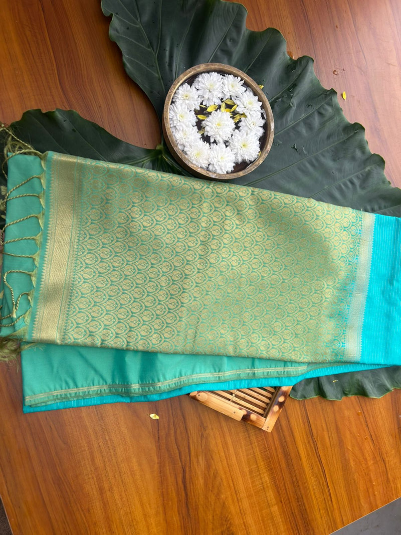 soft-silk saree-Blue