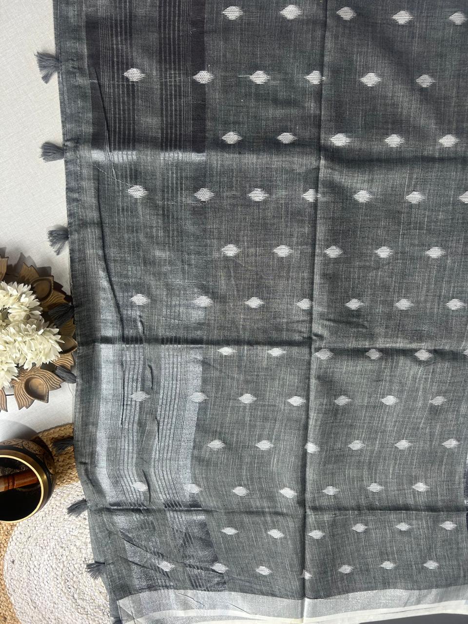 Semi-Linen Saree-Breathable Luxury with Effortless Style | Krisa 003