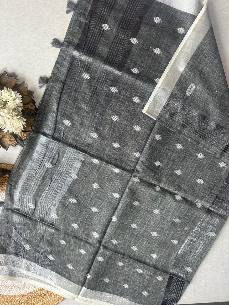 Semi-Linen Saree-Breathable Luxury with Effortless Style | Krisa 003