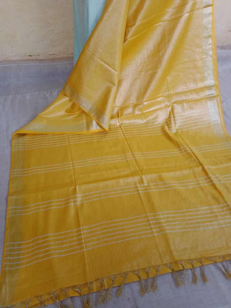 Pure cotton linen sarees