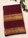 Retta patta border Narayanapet saree  -maroon  colour with blouse