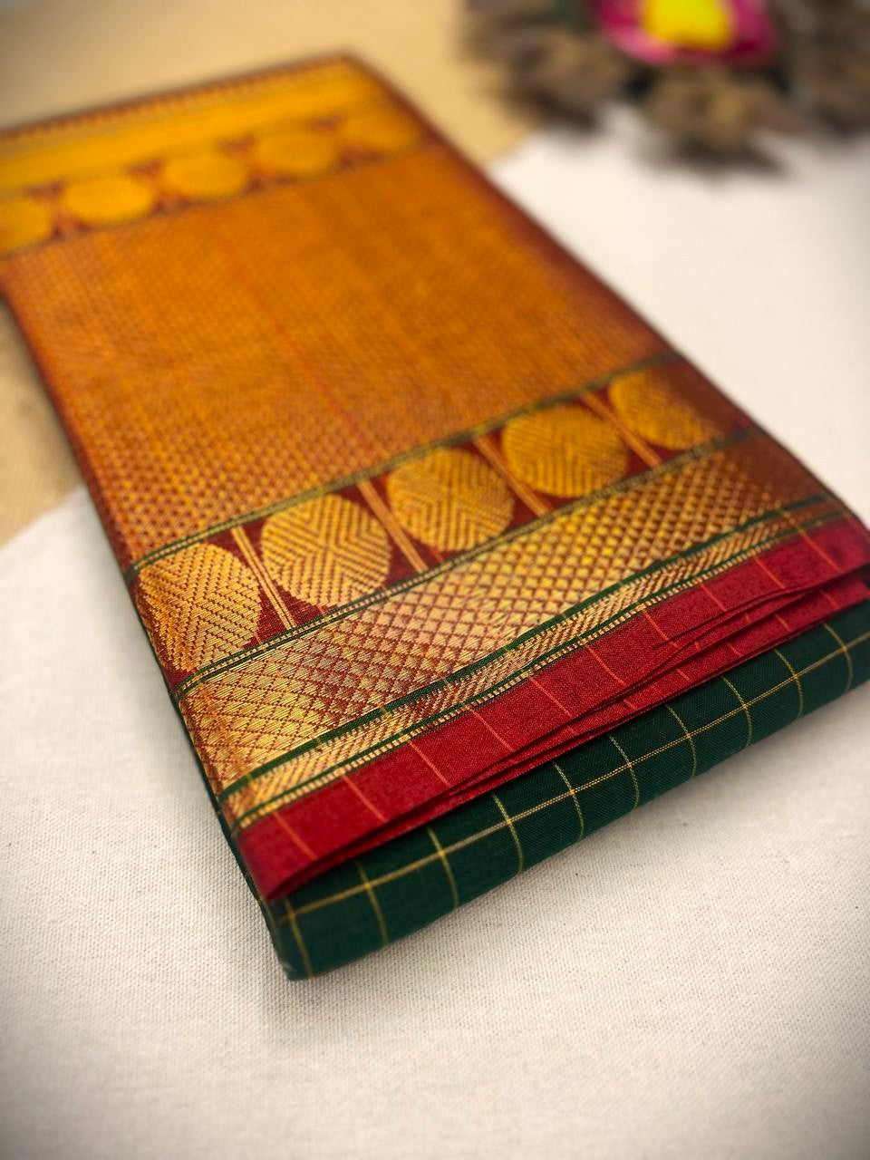 Pure Narayanapet Cotton Saree with Blouse | Handloom Traditional Wear 555p9