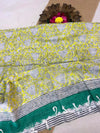 Bagru Handblock print Linen Saree with attached Blouse 777B01