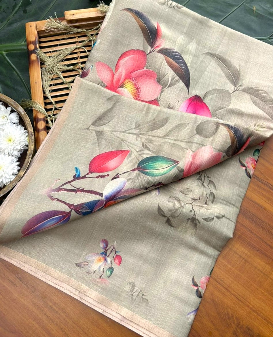 Soft Digital print Sarees