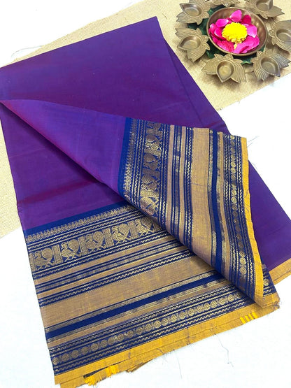 Chettinad cotton purple saree