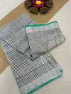 Bagru Handblock print Linen Saree with attached Blouse 777B01
