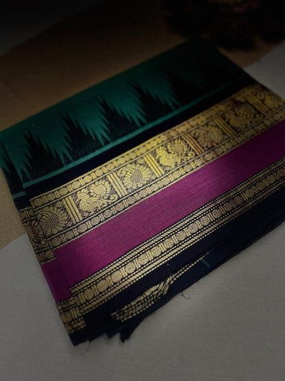 Chettinad cotton Green saree