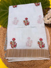 Premium Raw silk saree -light pastel sky blue  shade with zari lines all over the body