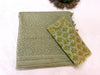 Green Diamond Zari Georgette Saree with Green Sequin Embroidered Blouse — Party & Festive Wear | Krisa Collections