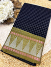 Sungudi saree- Exclusive silver check-Grand Border-with blouse