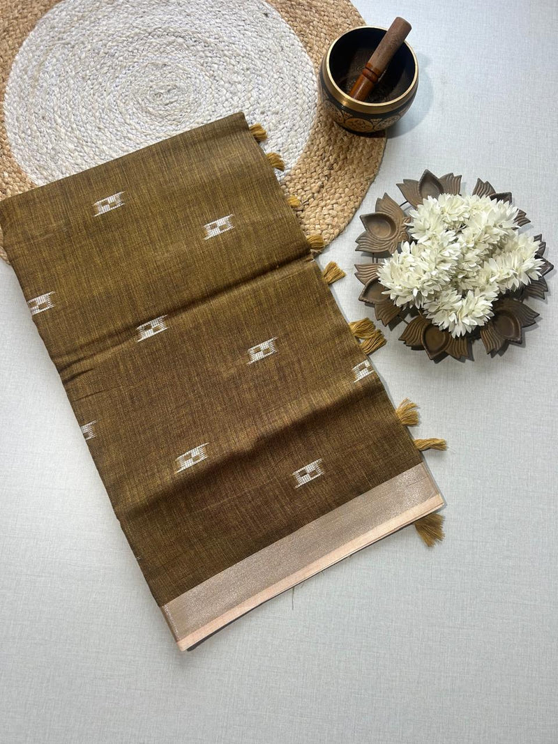 Semi-Linen Saree-Breathable Luxury with Effortless Style | Krisa 005
