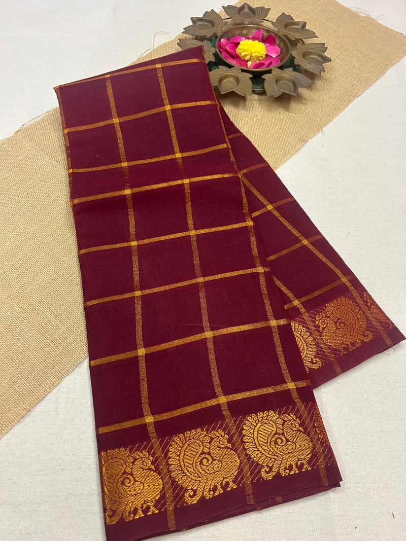 Pavithra Kattam Sungudi cotton saree with peacock border 008|premium quality| krisa