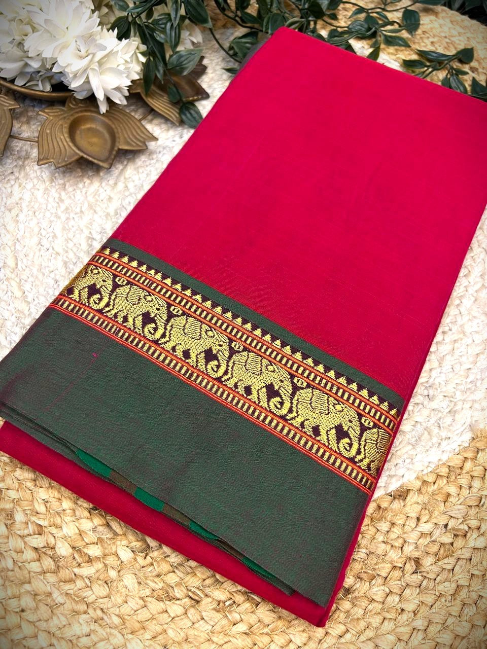 Pure Narayanapet Cotton Saree with Blouse | Handloom Traditional Wear 555p6
