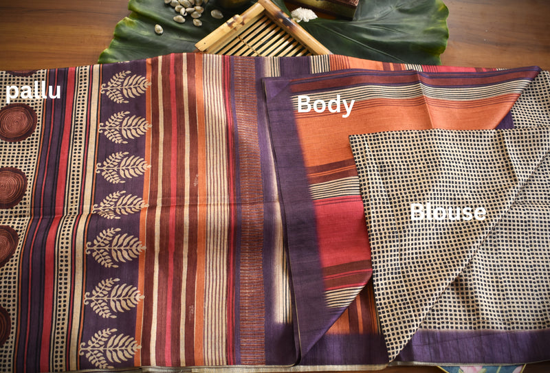 Warm Tussar Silk Sarees |Fresh Boutique Style Sarees 005|KRISA