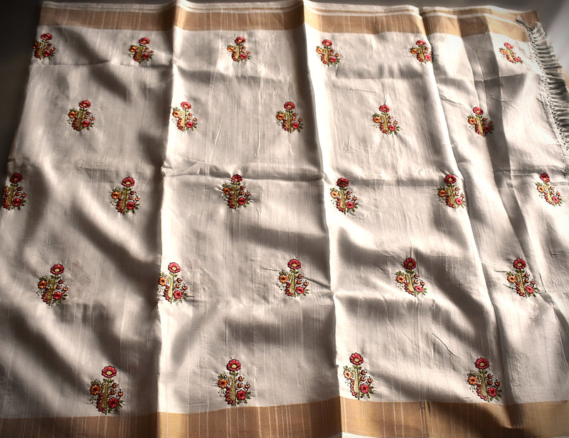 Premium Raw silk saree -light pastel green shade with zari lines all over the body